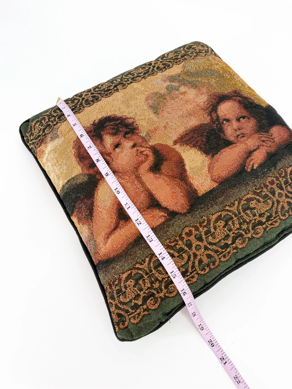 Vintage Raphael Cherubs Tapestry Throw Pillow Renaissance Angels